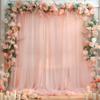 10x10 Peach Tulle Backdrop Curtains for Parties, Sheer Backdrop Curtain Wedding Photo Background Drapes for Baby Shower Photography Birthday Party view 3