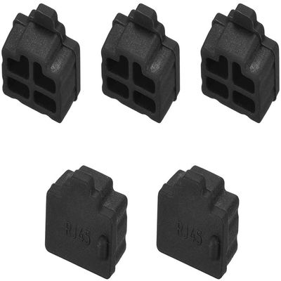 XYWHPGV 5pcs RJ45 Silicone Protector Ethernet Hub Port Dustproof Cap Cover 12mmx8.3mm Black (11b52 c9658 5962b 06457 7ee6 73d63