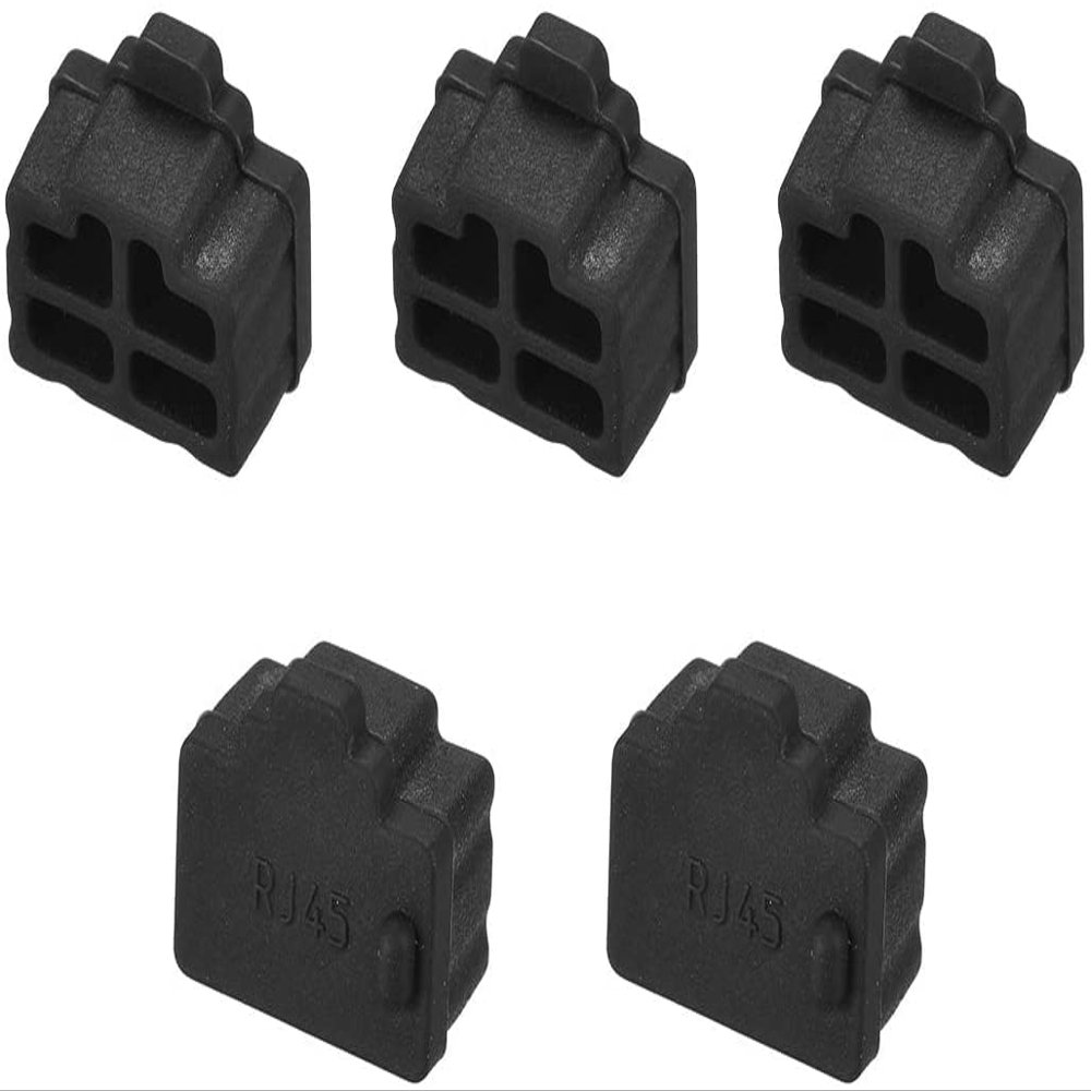 XYWHPGV 5pcs RJ45 Silicone Protector Ethernet Hub Port Dustproof Cap Cover 12mmx8.3mm Black (11b52 c9658 5962b 06457 7ee6 73d63