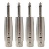 4Pcs Metal 3 Pin XLR Female to 6.35mm 1/4" Mono TS Male Adapter view 1