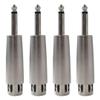 4Pcs XLR (3-Pin) Female to 6.35 mm (1/4") Jack Male Plug Audio Cable Mic Adapter - Silver view 1