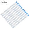 XYWHPGV 20 Pin Flexible Flat Cable 0.5mm Pitch 150mm FPC FFC Flexible Ribbon Cable for LCD TV, Car Audio, DVD Player, Laptop, 20pcs (Type B)(B3752 2) view 2