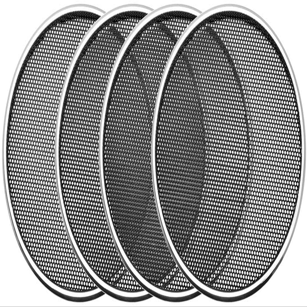 XYWHPGV 4pcs 4 inches Speaker Grill Mesh Decorative Circle Woofer Guard Protector Cover Audio Parts Silver(7edaf 730fa 5d101 8dd11 0fb83 1955c