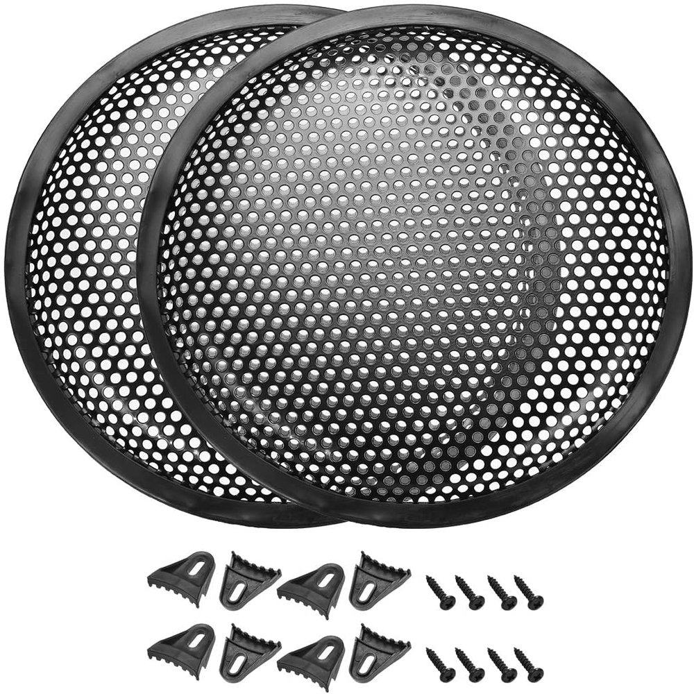 XYWHPGV 2pcs 10 inches Speaker Waffle Grill Metal Mesh Audio Subwoofer Guard Protector Cover with Clips,Screws(c8f96 59308 ff837 c514b 70ad4 85d7e