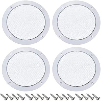 XYWHPGV 4pcs 5 inches Speaker Grill Mesh Decorative Circle Woofer Guard Protector Cover Audio Accessories White(1fecf 054af 3ae3e a5b55 65359 7581e