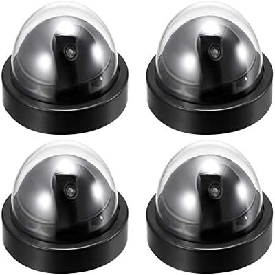 XYWHPGV Fake Security Camera Dummy Dome CCTV with Blinking Red LED Warning Alert Light for Home Outdoor Indoor Black 4pcs(3b4e4 2aca0 c6eec 67290 2b4df 30740