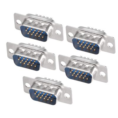 XYWHPGV D-sub Connector Male Plug 15-pin 3-Row Port Terminal Breakout for Mechanical Equipment CNC Computers Blue Pack of 5(43d49 9ecf3 7b381 4e32e c7b86 710b8