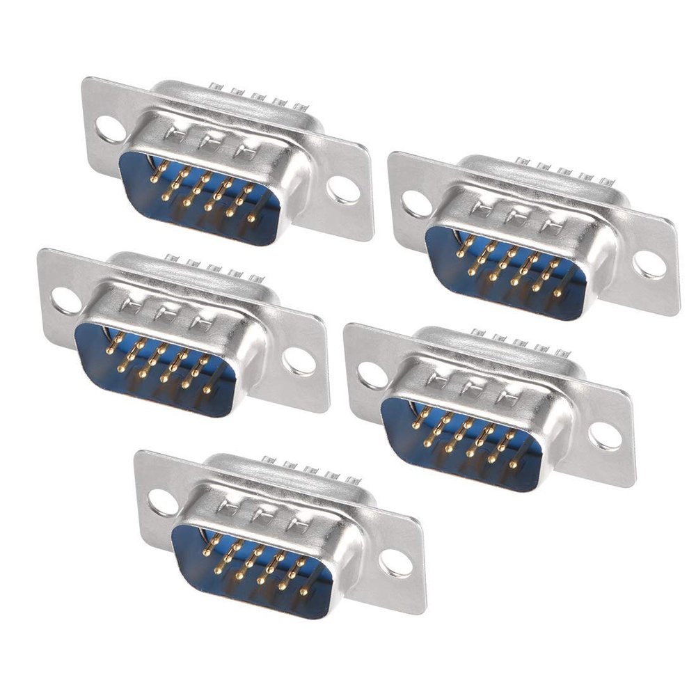XYWHPGV D-sub Connector Male Plug 15-pin 3-Row Port Terminal Breakout for Mechanical Equipment CNC Computers Blue Pack of 5(43d49 9ecf3 7b381 4e32e c7b86 710b8