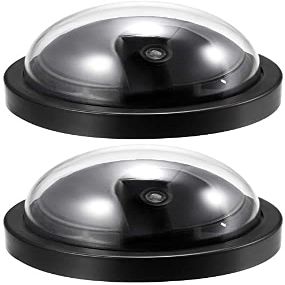 XYWHPGV Fake Security Camera Dummy Dome CCTV with Blinking Red LED Warning Alert Light for Home Outdoor Indoor Black 2pcs(7dcc3 dda58 960b2 6e141 f3b5a 66be9