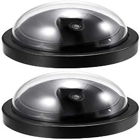 XYWHPGV Fake Security Camera Dummy Dome CCTV with Blinking Red LED Warning Alert Light for Home Outdoor Indoor Black 2pcs(7dcc3 dda58 960b2 6e141 f3b5a 66be9