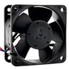 12V TYP 612NME 69mA 0.8W 6025 Cooling Fan 60X60X25MM 2-Wire, Black view 3