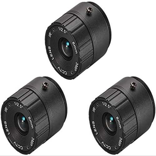 XYWHPGV 3 Pcs Camera Varifocal Lens 8mm Focal Length 3MP F1.4 1/3 Inch CS Mount for CCD Camera(27e3d b24c6 3cc66 d6753 eec77 44d93