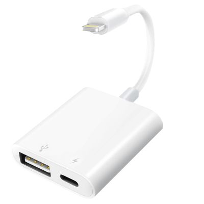 Lightning to USB Camera Adapter with Charging Port for iPhone Portable USB 3.0 Female OTG Cable for iPad to Connect Card Reader USB Flash Drive U Disk Microphone Keyboard Mouse Hubs Midi