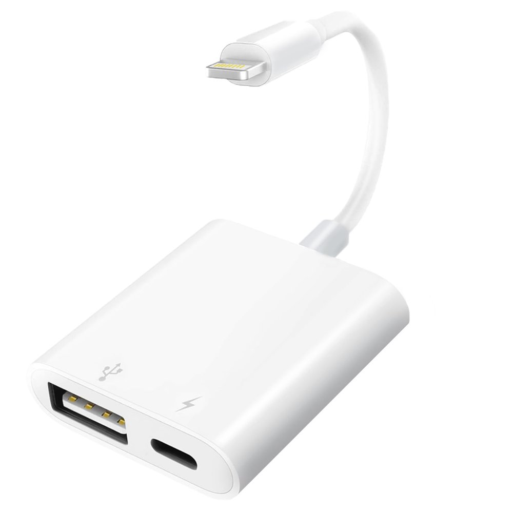 Lightning to USB Camera Adapter with Charging Port for iPhone Portable USB 3.0 Female OTG Cable for iPad to Connect Card Reader USB Flash Drive U Disk Microphone Keyboard Mouse Hubs Midi