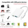Lightning to USB Camera Adapter with Charging Port for iPhone Portable USB 3.0 Female OTG Cable for iPad to Connect Card Reader USB Flash Drive U Disk Microphone Keyboard Mouse Hubs Midi view 2