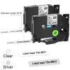 Cruxer Compatible for Brother TZe-M31 TZe-M931 Black on Matt Clear/Silver 0.47'' x 26.2ft Matt Laminated Tape use in P-Touch PT-D210 D200 PT-D600 PT-D400 D400AD H110 P700BT 1230PC Label Maker, 2PK view 2