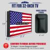 IC ICLOVER Outdoor TV Cover 32 Inch, 600D Heavy Duty 4 Season Weatherproof TV Screen Protector with Waterproof Zipper & Remote Control Pocket, Outside Television Enclosure for LED, LCD TVs -US Flag view 3