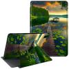 CGFGHHUY Galaxy Tab A9 Case 360 Degree Rotating Stand Protective Smart Cover with Auto Wake Sleep Case Cover for Samsung Galaxy Tab A9 8.7 inch 2023 - Green Forest view 1