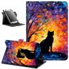 Universal Case for 6",6.8",7" Kindle eReaders Fire Tablet- Kindle/Kobo/Voyaga Tablet,Slim PU Leather Multi-Angle Viewing Cover with 360 Degree Rotatable Kickstand-Black Cat Glowing Tree view 1