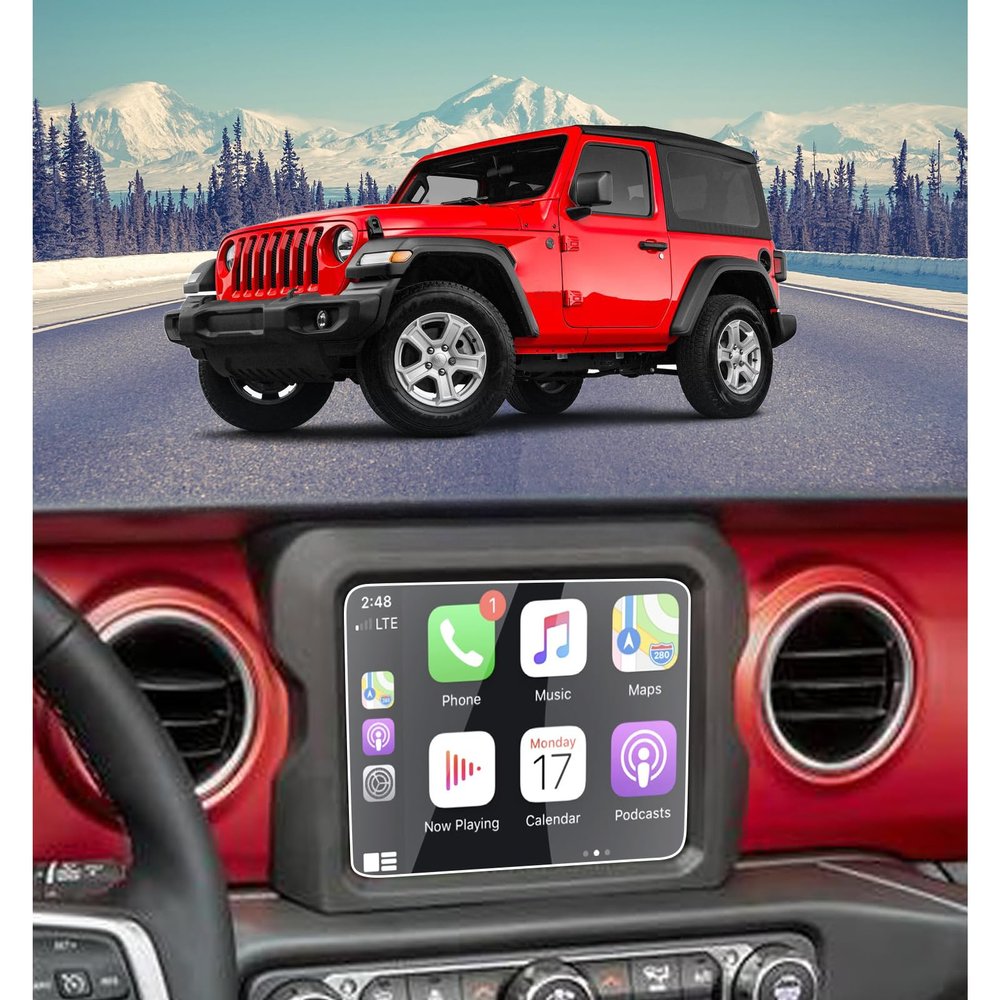 PZSWUXIE for 2018-2023 Jeep Wrangler JL/ 2020-2023 Gladiator JT 8.4 Inch Tempered Glass Screen Protector 9H Hardness Anti-Fingerprint Anti-Scratch Anti-Glare Accessories Touchscreen (Not For 7 Inch)