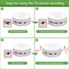 XLW 16 Min Voice Recorder,DIY Voice Recording Button for Stuffed Animals, Bear,Plush, Baby Doll,Pillow. Record Custom Messages for Xmas Halloween New Year Birthday Creative Presents-White view 4