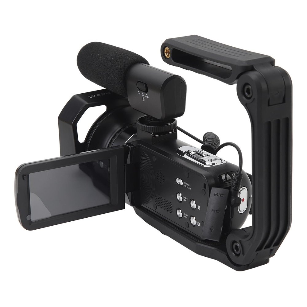 BROLEO 4K HD Camcorder, 56MP 30FPS Video Camera with Remote Control, IR Night, 18X Zoom, Microphone, 3.0in IPS Touch Screen Vlog Camera for Photography, Travel, Supports Webcam