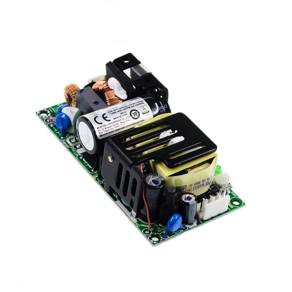 Mean Well EPS 120W 24V 3.5A Switching Power Supply Single Output Open Frame EPS-120-24 Power Supply Driver Converter Transformer with PFC, LED Power Indicator
