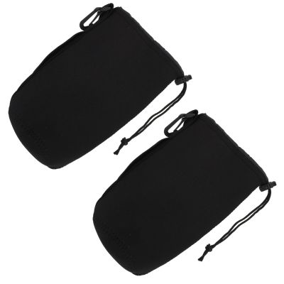 2pcs Camera Lens Pouch Bag Neoprene Case Shockproof Insulation Xl Size