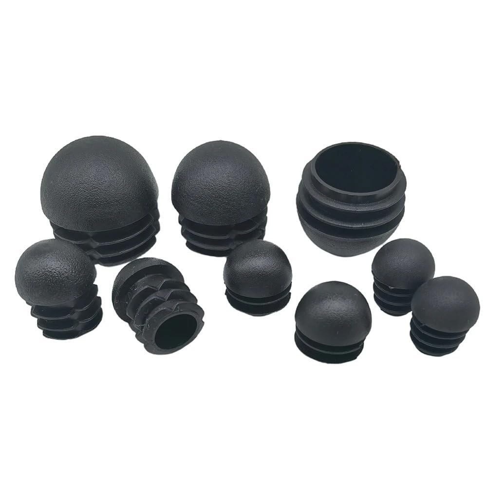 GatherTOOL 2/4/10Pcs Black Domed Round Plastic Blanking End Caps Chair Feet Tube Pipe Inserts Plug 16/20/28/30/35/38/40/42/45/48/50mm (Color : Black 48mm, Size : 10pcs)