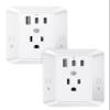 2 Pack Multi Plug Socket, USB Wall Charger, Surge Protector, 3 Outlet Extender 3 USB Ports (2 USB C), 1050J Power Strip Electrical Outlet Splitter Wall Plug Adapter Spacer for Home Travel Office view 1