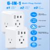 2 Pack Multi Plug Socket, USB Wall Charger, Surge Protector, 3 Outlet Extender 3 USB Ports (2 USB C), 1050J Power Strip Electrical Outlet Splitter Wall Plug Adapter Spacer for Home Travel Office view 2