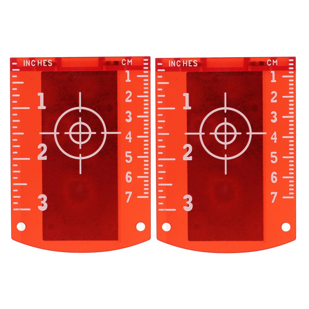 Laser Targets, 2 Pcs Magnetic Floor Laser Targets Card Plate High Visibility ABS Engineering Plastic for Red Beam Laser Level