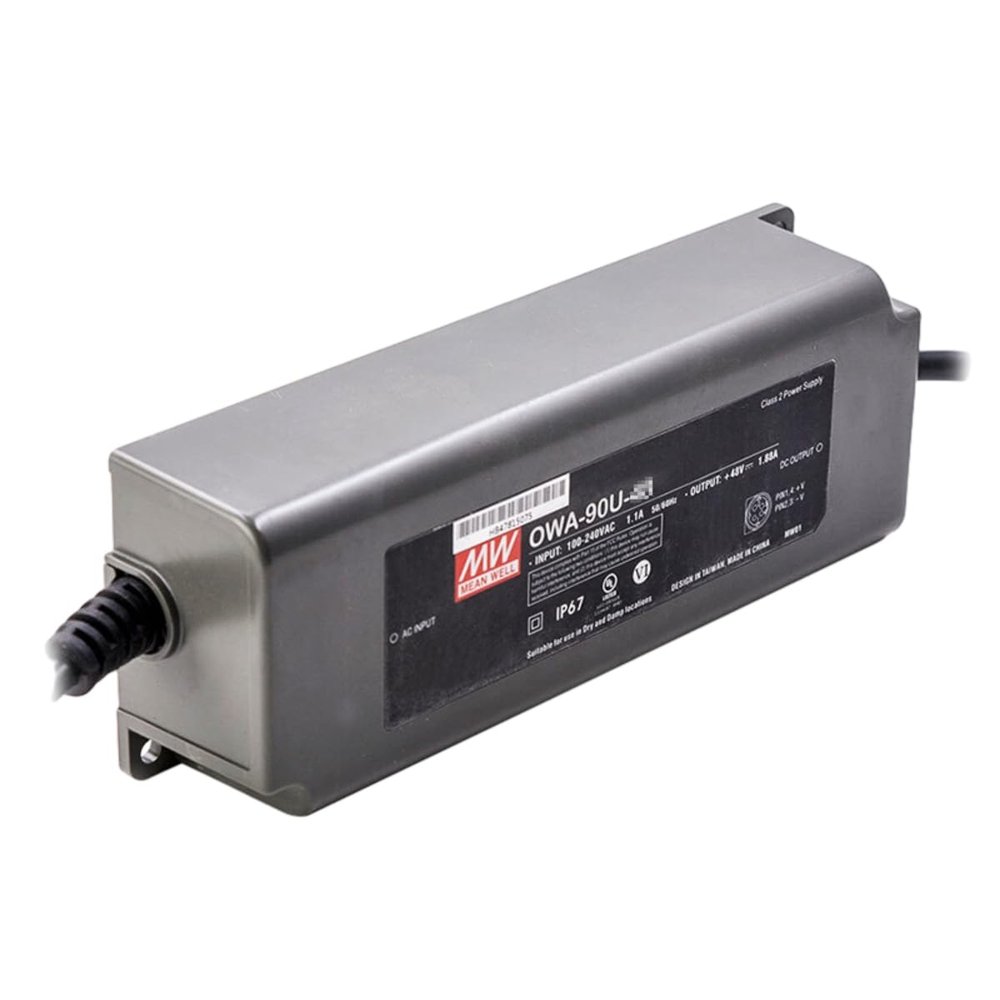 Mean Well OWA Series 90W 48V 1.88A LED Power Supply Adapter, OWA-90U-48 AC-DC US Gauge Single Output Moisture Proof Switching Power Supply Driver Converter Transformer