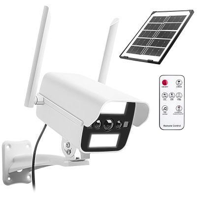 onovatpol Solar Fake Security Camera with Motion Sensor Light&Audio& Sound&Doorbell for Outdoor, Decoy Simulated Dummy Surveillance Cameras for Outside, IP54, Warning Sticker Included (Solar+Battery)