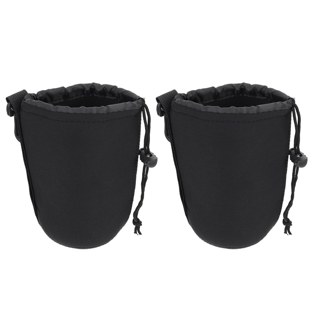 2pcs Camera Lens Pouch Bag Neoprene Dslr Lens Case Small Pouch for Protection Shockproof Water Resistant