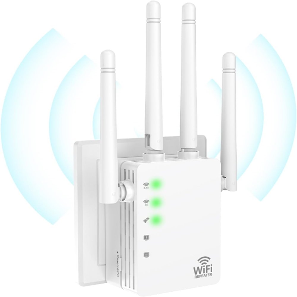 Extender 1200Mbps Dual Band WAN LAN Port, Through Wall Amplifier Internetfor Stable and Strong Coverage