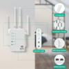 Extender 1200Mbps Dual Band WAN LAN Port, Through Wall Amplifier Internetfor Stable and Strong Coverage view 3