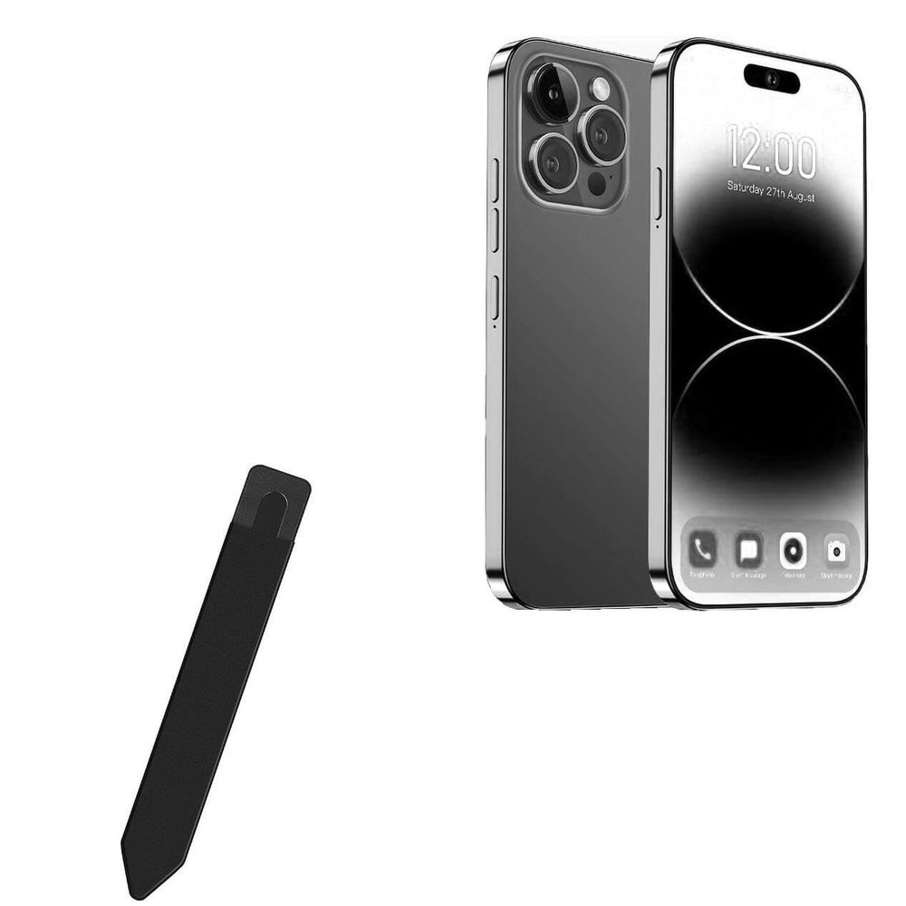 BoxWave Stylus Pouch Compatible with Echoamo A14 Pro Max - Stylus PortaPouch, Pen Stylii Holder Carrier Portable Self-Adhesive - Jet Black