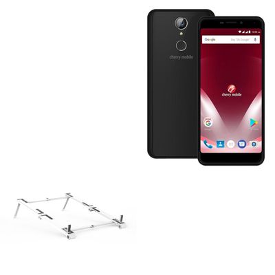BoxWave Stand and Mount Compatible with Cherry Mobile Flare P3 Plus - Pocket Aluminum Stand 3-in-1, Portable Multi Angle Viewing Riser - Metallic Silver