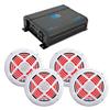 ATG Marine Audio Bundle: Includes 4 Channel Amplifier and Two Pairs of 8" RGB LED White Speakers view 1