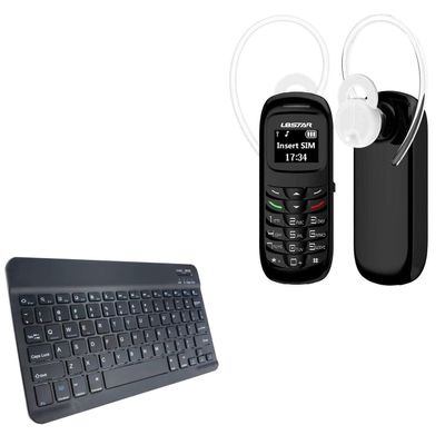BoxWave Keyboard Compatible with Sudroid Mini BM70 - SlimKeys Bluetooth Keyboard, Portable Thin with Chiclet-Style Keys - Jet Black