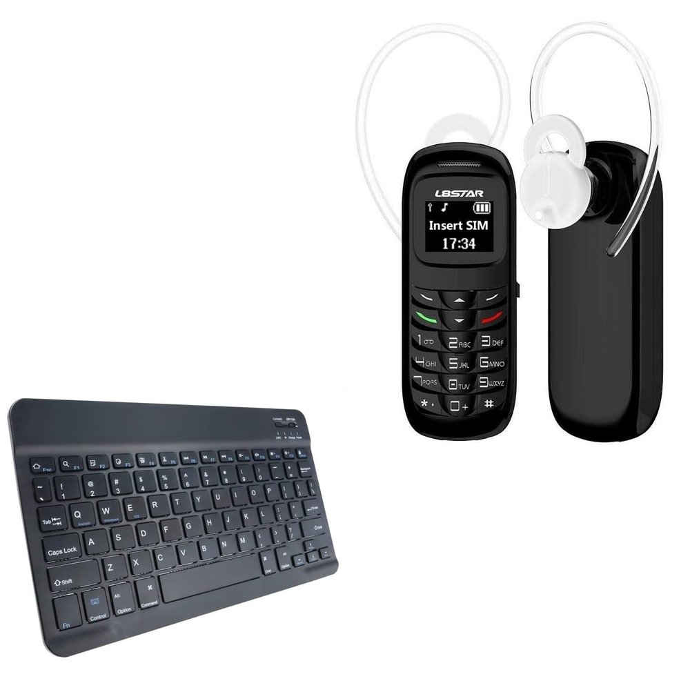 BoxWave Keyboard Compatible with Sudroid Mini BM70 - SlimKeys Bluetooth Keyboard, Portable Thin with Chiclet-Style Keys - Jet Black