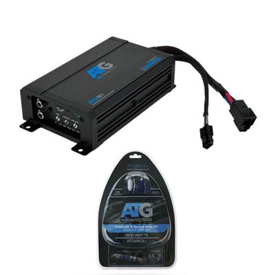ATG Powersports Monoblock Subwoofer Amplifier 500W at 2-Ohms Bundle Includes 8 Gauge Wire kit