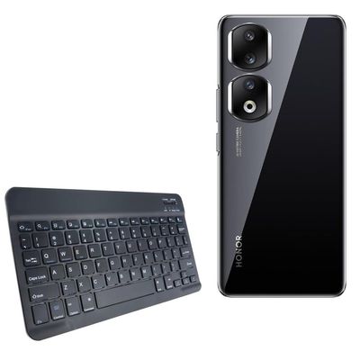 BoxWave Keyboard Compatible with Honor 90 pro - SlimKeys Bluetooth Keyboard, Portable Thin with Chiclet-Style Keys - Jet Black