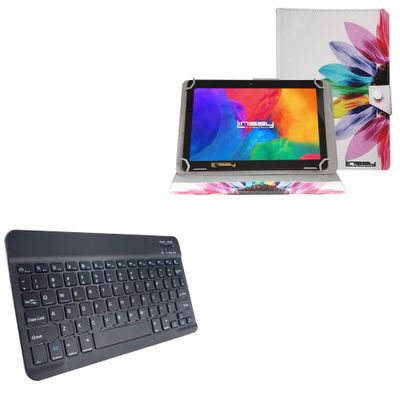 BoxWave Keyboard Compatible with Linsay F10IPRAIN (10.1 in) - SlimKeys Bluetooth Keyboard, Portable Thin with Chiclet-Style Keys - Jet Black