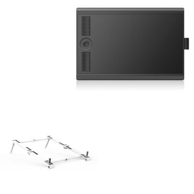 BoxWave Stand and Mount Compatible with Gaomon M10K Pro - Pocket Aluminum Stand 3-in-1, Portable Multi Angle Viewing Riser - Metallic Silver