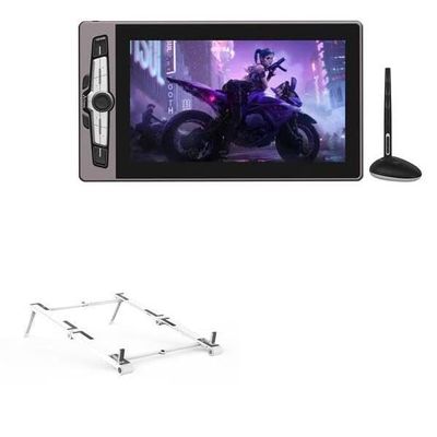 BoxWave Stand and Mount Compatible with Artisul SP1603 - Pocket Aluminum Stand 3-in-1, Portable Multi Angle Viewing Riser - Metallic Silver