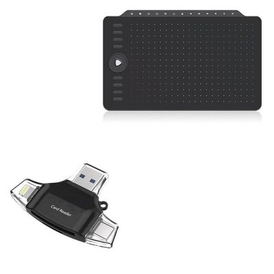 BoxWave Smart Gadget Compatible with Gaomon M1220 - AllReader SD Card Reader, microSD Card Reader SD Compact USB - Jet Black
