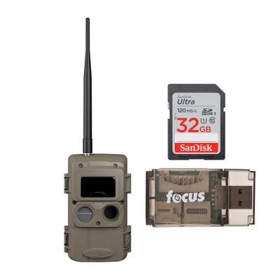 Cuddeback CuddeLink Black Flash Wireless Camera Bundle with 32 GB Memory Card and Card Reader (3 Items)