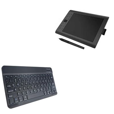 BoxWave Keyboard Compatible with Gaomon M106K - SlimKeys Bluetooth Keyboard, Portable Thin with Chiclet-Style Keys - Jet Black